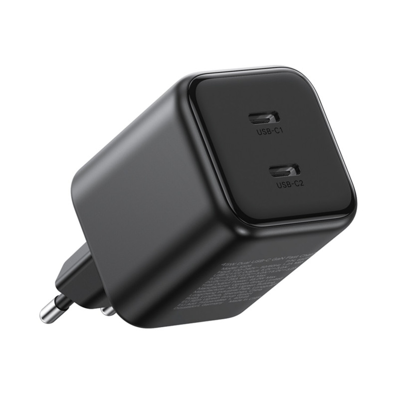 Ugreen X526 caricabatterie 45 W, 2 x USB-C, GaN, nero