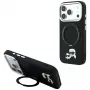 Karl Lagerfeld Ring Stand 360 Karl & Choupette Heads Pin custodia con MagSafe per iPhone 18 Pro / 17 Pro, nera