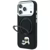 Karl Lagerfeld Ring Stand 360 Karl & Choupette Heads Pin custodia con MagSafe per iPhone 18 Pro / 17 Pro, nera