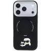 Karl Lagerfeld Ring Stand 360 Karl & Choupette Heads Pin custodia con MagSafe per iPhone 18 Pro / 17 Pro, nera