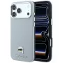Karl Lagerfeld Grained Karl Head Metal custodia con MagSafe per iPhone 18 Pro / 17 Pro, grigia