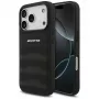 Mercedes AMG Leather Debossed Lines Logo custodia per iPhone 18 Pro / 17 Pro, nera