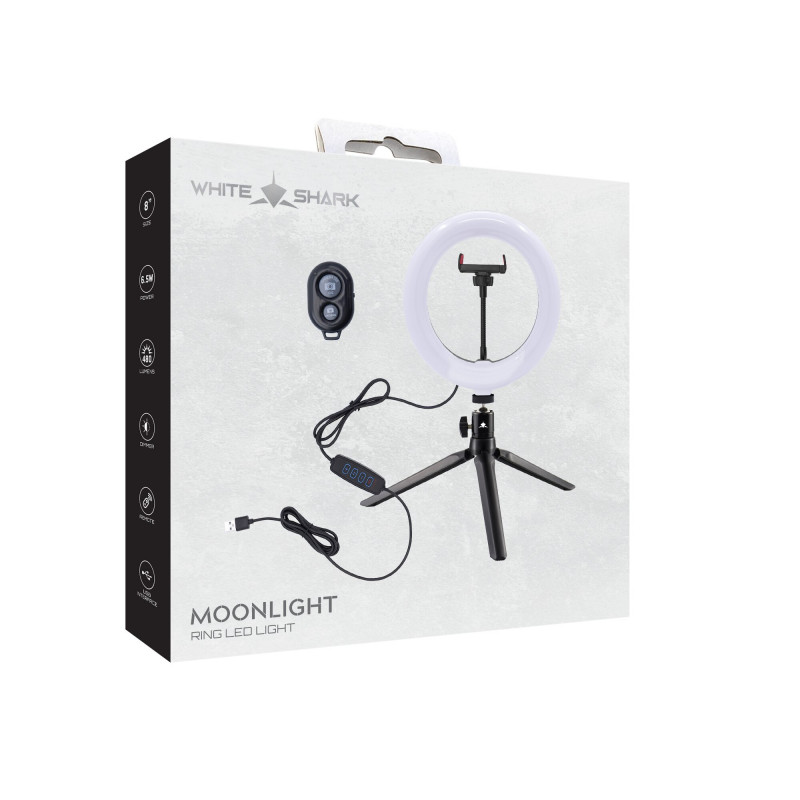 White Shark RL-08 MOONLIGHT-2 luce ad anello LED, 21 cm