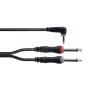 Cordial 14868 adattatore audio a Y, 1x jack 3,5 mm - 2x jack 6,3 mm (mono), 3 m, nero