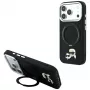 Karl Lagerfeld Ring Stand 360 Karl & Choupette Heads Pin MagSafe custodia per iPhone 18 Pro Max / 17 Pro Max, nera
