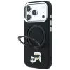 Karl Lagerfeld Ring Stand 360 Karl & Choupette Heads Pin MagSafe custodia per iPhone 18 Pro Max / 17 Pro Max, nera