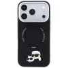 Karl Lagerfeld Ring Stand 360 Karl & Choupette Heads Pin MagSafe custodia per iPhone 18 Pro Max / 17 Pro Max, nera