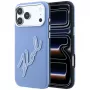 Karl Lagerfeld Smooth Big Resin Signature Logo custodia per iPhone 18 Pro Max / 17 Pro Max, blu