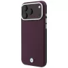 BMW BMW001223 custodia per iPhone 18 Pro / 17 Pro, Sign Deboss Quilted Metal Logo, MagSafe, bordeaux