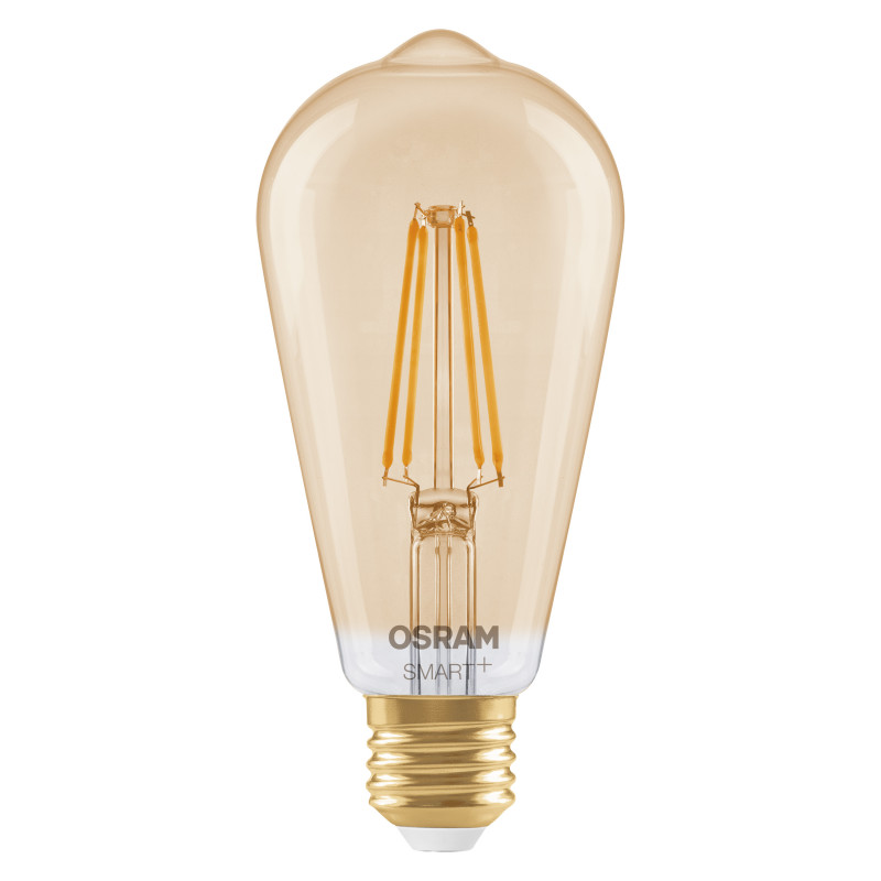 Osram SMART+ MATTER Filament Dimmable Classic Edison 53 824 lampadina intelligente, oro, E27, 6 W, bianco caldo, Wi-Fi