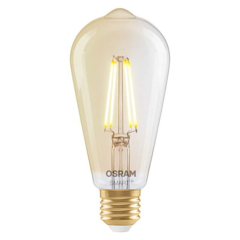Osram SMART+ MATTER Filament Dimmable Classic Edison 53 824 lampadina intelligente, oro, E27, 6 W, bianco caldo, Wi-Fi