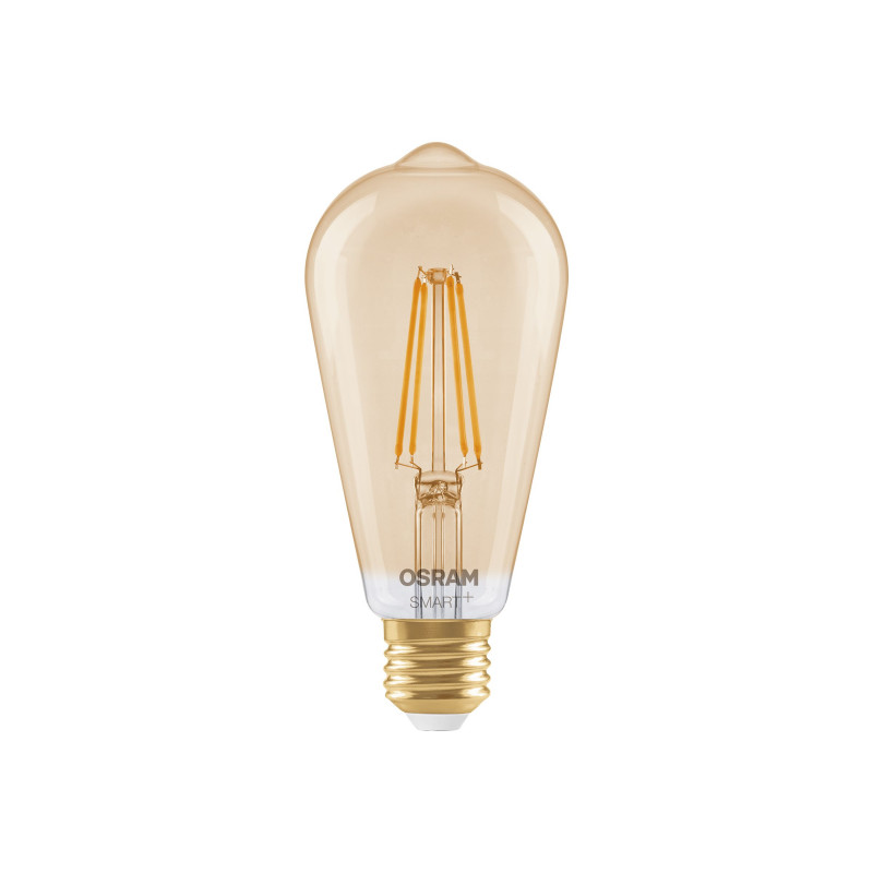 Osram SMART+ MATTER Filament Dimmable Classic Edison 53 824 lampadina intelligente, oro, E27, 6 W, bianco caldo, Wi-Fi