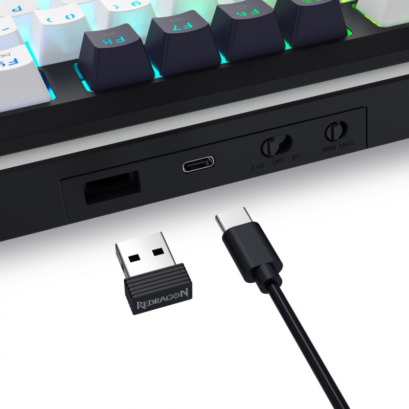 Redragon Wildslash LCD Pro K746WB-RGB-PRO tastiera da gioco