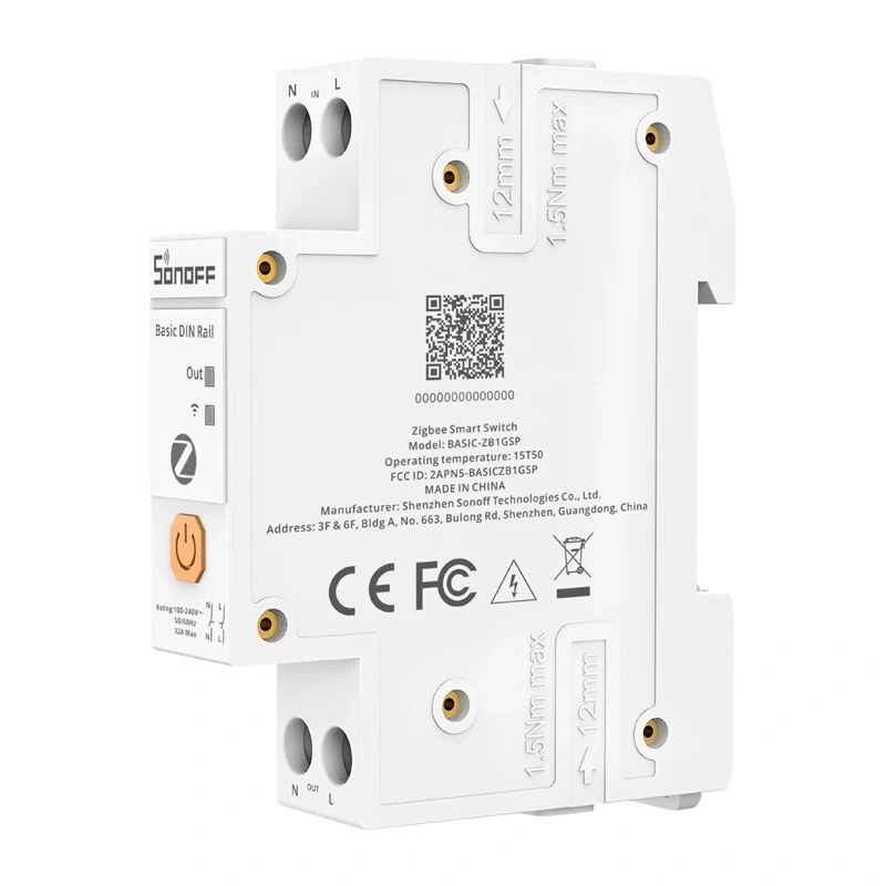 SONOFF BASIC-ZB1GSP interruttore smart Zigbee, guida DIN, 32 A