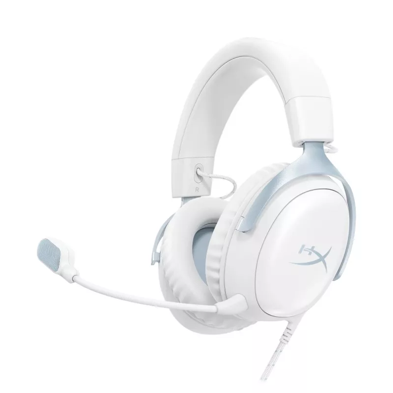 Cuffie gaming HyperX Cloud III, bianco-blu, DF7F1AA