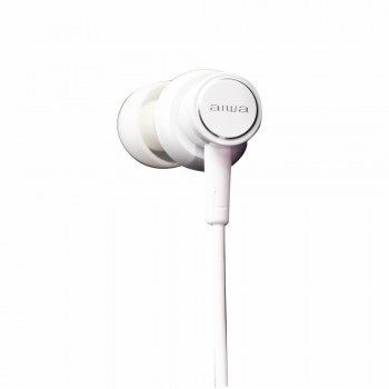 Aiwa ESTM-500W auricolari cablati con microfono, jack da 3,5 mm, bianchi