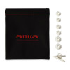 Aiwa ESTM-500W auricolari cablati con microfono, jack da 3,5 mm, bianchi