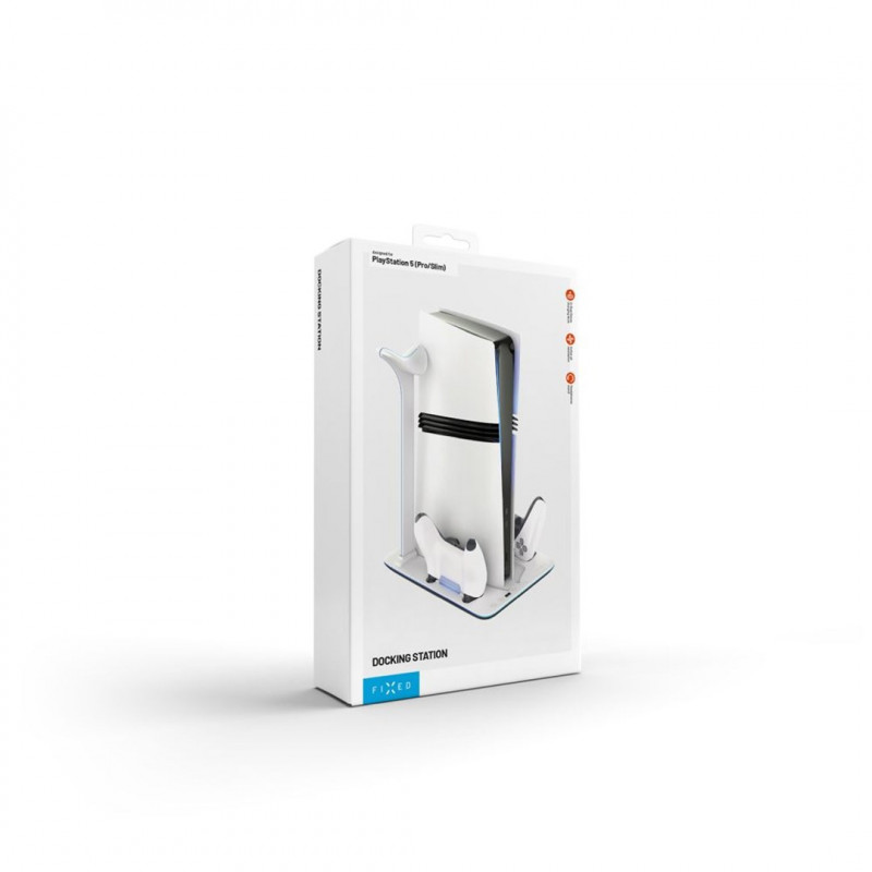 Fixed FIXPS5PS-MCS-BW docking station per PlayStation 5, nera e bianca