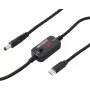 VOLTCRAFT VC-18735745 convertitore di tensione USB, spinotto DC 5,5 x 2,1 mm, USB-C PD/DC, tensione di uscita regolabile, con adattatore DC, nero