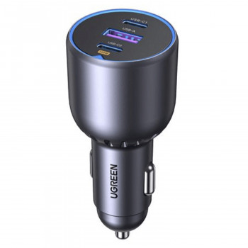 Ugreen EC705 caricabatterie da auto, USB + 2x USB-C, 130 W, con cavo da 1 m 5 A