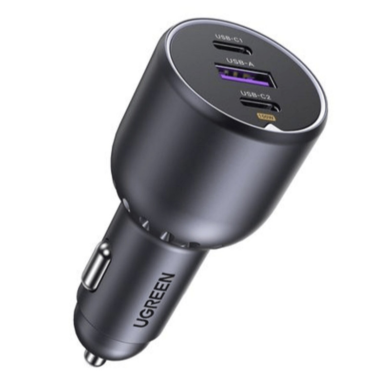 Ugreen EC705 caricabatterie da auto, USB + 2x USB-C, 130 W, con cavo da 1 m 5 A