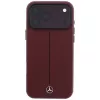 Mercedes Mer008834 Leather Semi Wrap Iconic Line custodia MagSafe per iPhone 18 Pro / 17 Pro, bordeaux