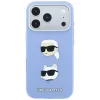 Karl Lagerfeld KF003247 custodia Saffiano con Karl & Choupette Heads Pins & Logo per iPhone 18 Pro / 17 Pro, azzurra
