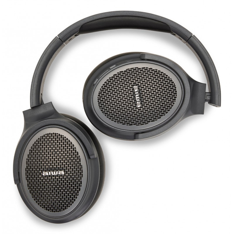 Aiwa HST-250BT cuffie wireless, grigie, con microfono, 3,5 mm, Bluetooth 5.0