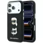 Karl Lagerfeld KF003249 Saffiano with Karl & Choupette Heads Pins & Logo custodia per iPhone 18 Pro / 17 Pro, nera