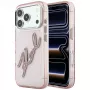 Karl Lagerfeld KF003384 IML Big Signature Resin Metal Frame custodia per iPhone 18 Pro Max / 17 Pro Max, rosa