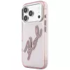 Karl Lagerfeld KF003384 IML Big Signature Resin Metal Frame custodia per iPhone 18 Pro Max / 17 Pro Max, rosa