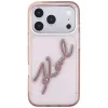 Karl Lagerfeld KF003384 IML Big Signature Resin Metal Frame custodia per iPhone 18 Pro Max / 17 Pro Max, rosa