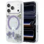 Guess Resin Flowers Glitter MagSafe custodia per iPhone 18 Pro Max / 17 Pro Max, viola