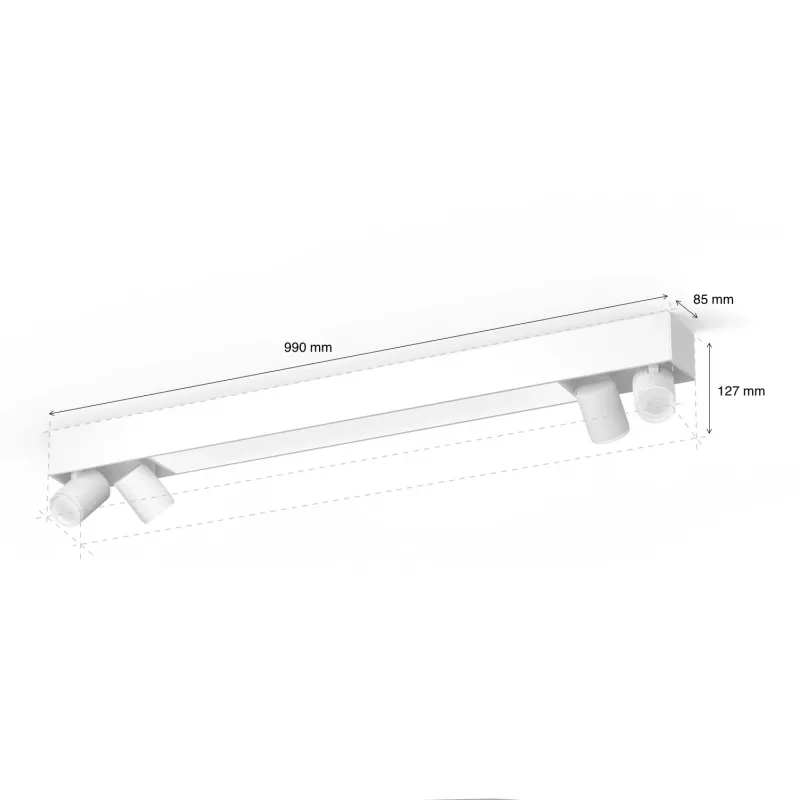 Philips Hue White & Color Ambiance Centris Spot, faretto a 4 luci, 4200 lm, bianco