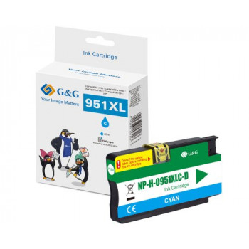 G&G cartuccia d'inchiostro compatibile con HP 951XL / CN046AE, ciano (13969)