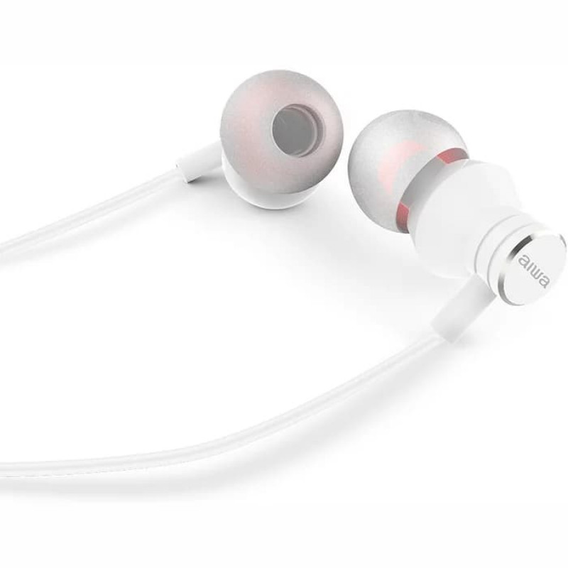 AIWA ESTM-50WT auricolari stereo in-ear con microfono, bianchi