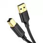 Ugreen US135 cavo USB 2.0 A-B per stampante, placcato oro, 1 m, nero