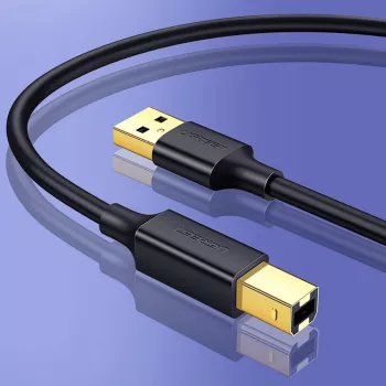 Ugreen US135 cavo USB 2.0 A-B per stampante, placcato oro, 1 m, nero