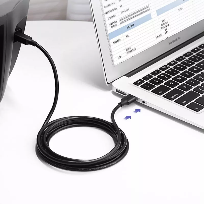 Ugreen US135 cavo USB 2.0 A-B per stampante, placcato oro, 1 m, nero