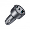 Joyroom JR-CCN19 caricabatterie da auto, 65 W, 2x USB-C + USB-A, grigio scuro