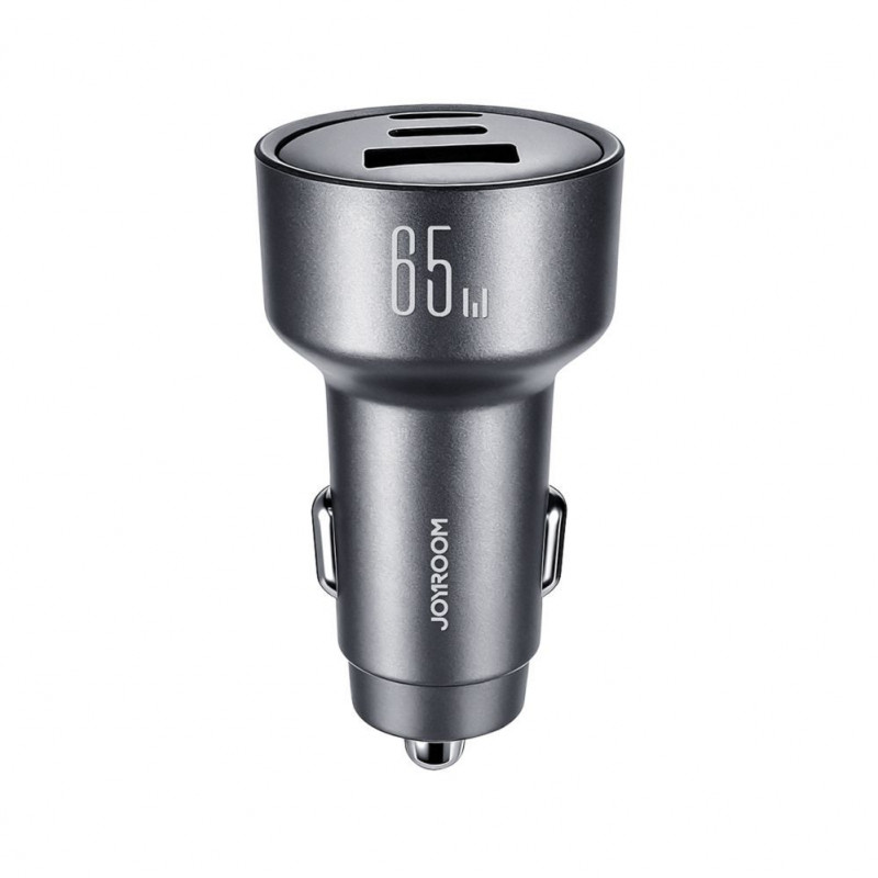 Joyroom JR-CCN19 caricabatterie da auto, 65 W, 2x USB-C + USB-A, grigio scuro