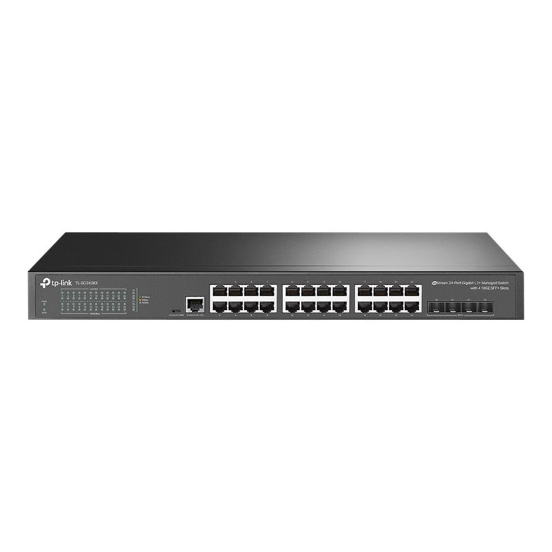 TP-Link SG3428X switch gestito L2+ a 24 porte 10/100/1000 Mbps, 4 porte SFP+, montabile in rack