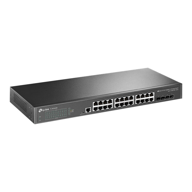 TP-Link SG3428X switch gestito L2+ a 24 porte 10/100/1000 Mbps, 4 porte SFP+, montabile in rack