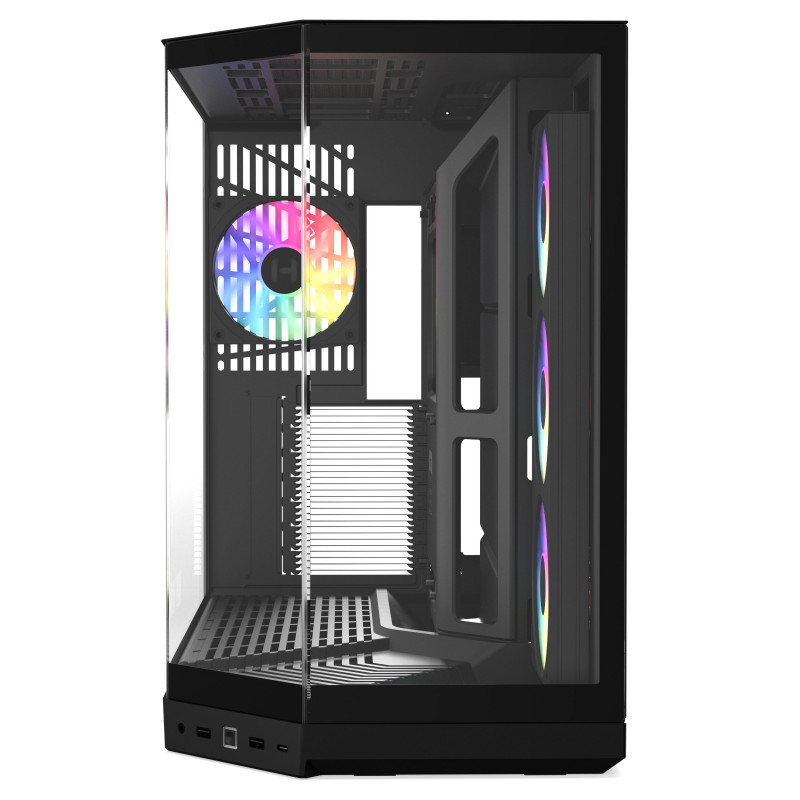 HYTE Y50 Pitch Black case per computer, vetro temperato x 3