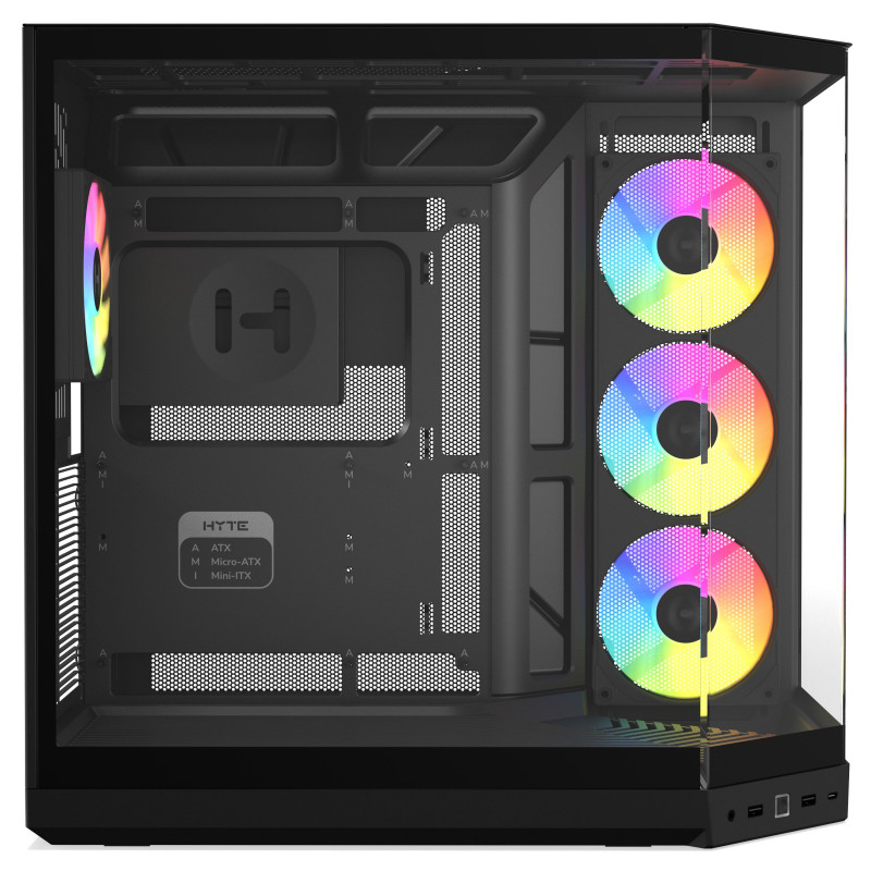HYTE Y50 Pitch Black case per computer, vetro temperato x 3