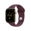 Apple Watch Series 12 GPS + Cellular 42 mm, cassa in titanio oro radioso, cinturino sport bordeaux, M/L
