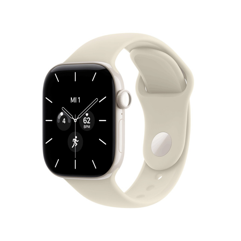 Apple Watch Series 12 GPS + Cellular 42 mm, cassa in ceramica bianco perla, cinturino sport sabbia, M/L