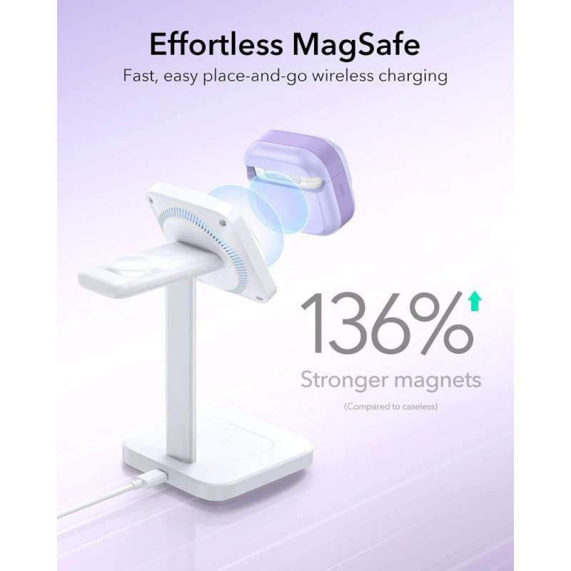 ESR Pulse HaloLock MagSafe custodia per Apple AirPods 4 / 5, lavanda