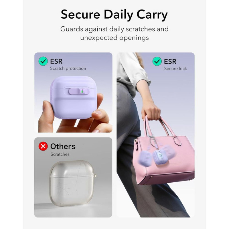 ESR Pulse HaloLock MagSafe custodia per Apple AirPods 4 / 5, lavanda
