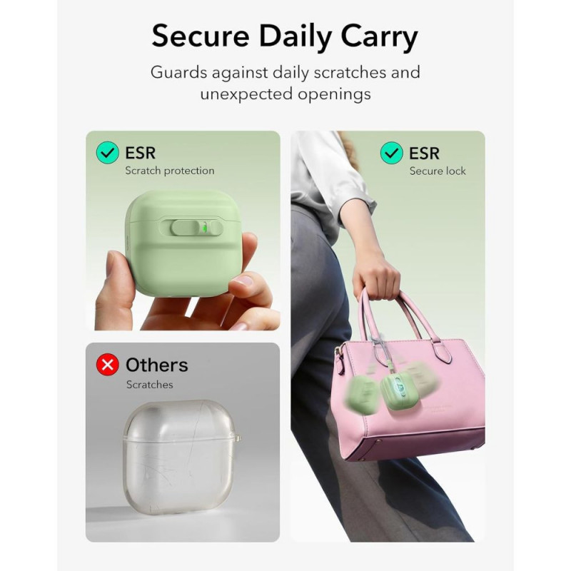 ESR Pulse HaloLock MagSafe custodia per Apple AirPods 4 / 5, verde chiaro
